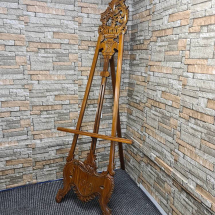 Larsa Mahogany Carved French Easel ☆ Walnut