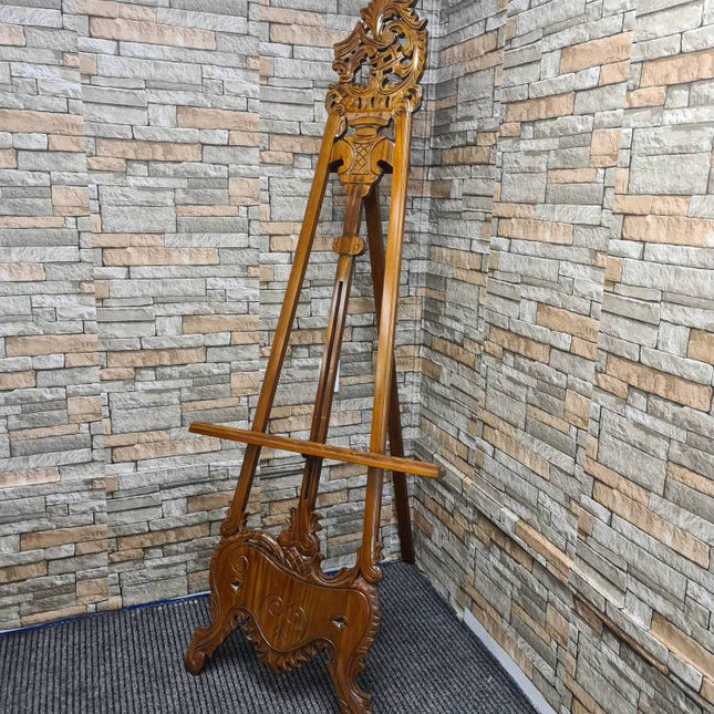 Larsa Mahogany Carved French Easel ☆ Walnut