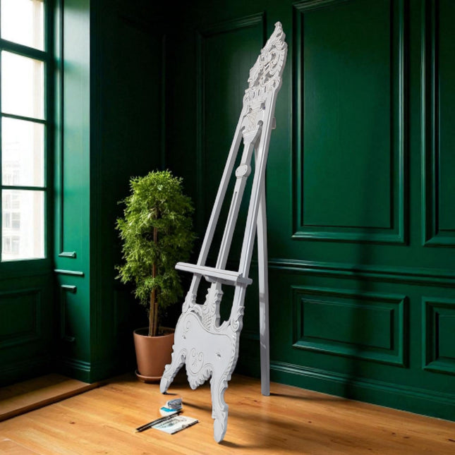 LARSA CARVED FRENCH EASEL ☆ ANTIQUE WHITE