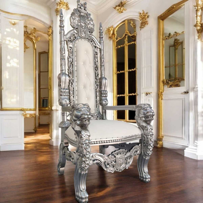 Majesty Throne Chair ☆ Silver & White