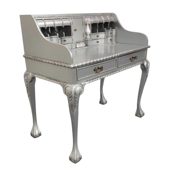 Chippendale Mahogany Escritoire ☆ Silver