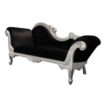 Vienna French Chaise ☆ Silver & Black