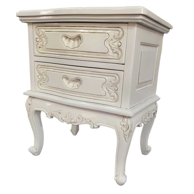 Lucien French Nightstand ☆Antique White