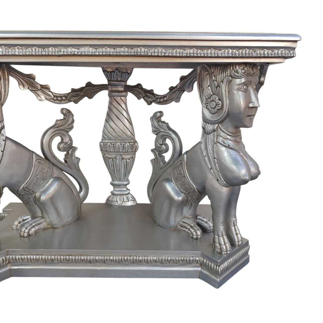 Adeline Lady Dog French console Table ☆ Silver
