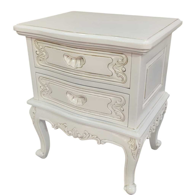 Lucien French Nightstand ☆Antique White