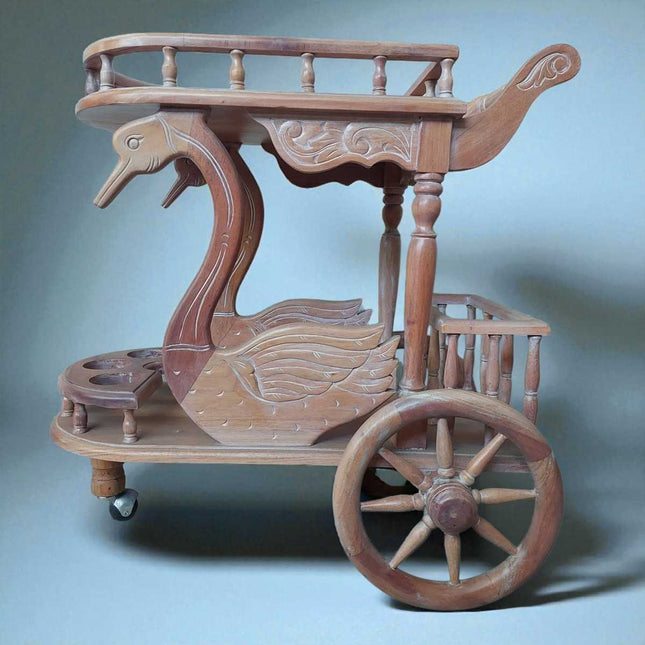 Calais Mahogany wood Swan cart