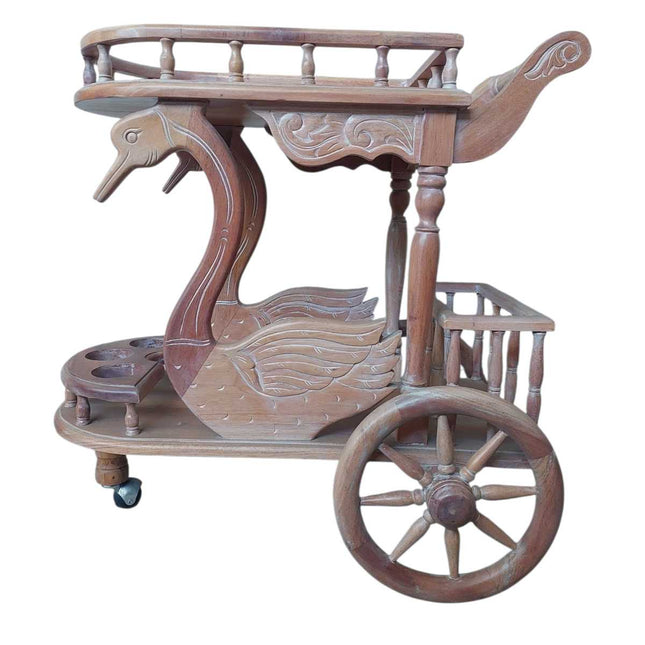 Calais Mahogany wood Swan cart