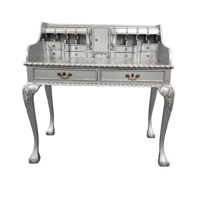 Chippendale Mahogany Escritoire ☆ Silver