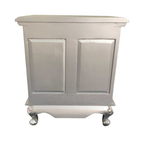 DOMINIQUE MAHOGANY WOOD NIGHTSTAND ☆ SILVER