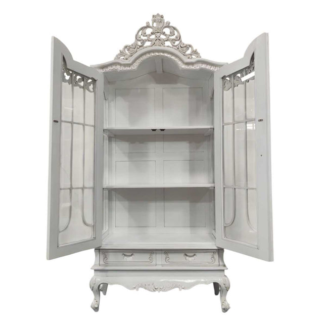 STRASBOURG FRENCH CABINET ☆WHITE ANTIQUE
