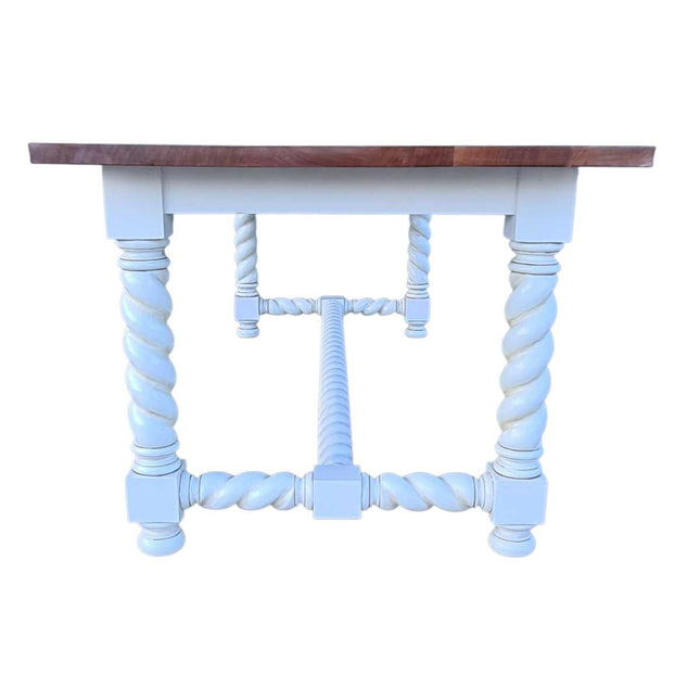 JENKINSON MAHOGANY WOOD DINING TABLE ☆ WHITE & NATURAL