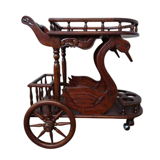 Calais Mahogany wood Swan cart