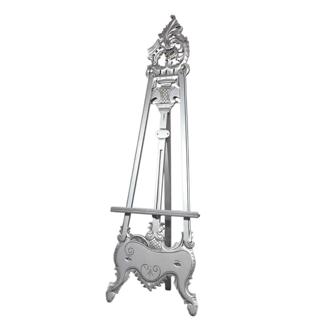 Larsa Wood Carved French Easel ☆ Silver
