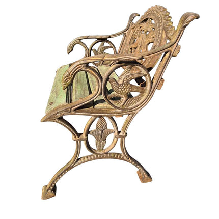 Cast Iron Love Birds Single Garden Bench