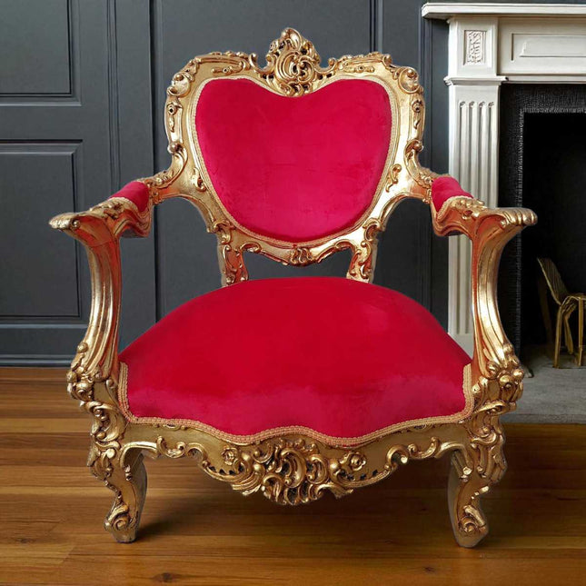 Antique French Armchair gold & Red
