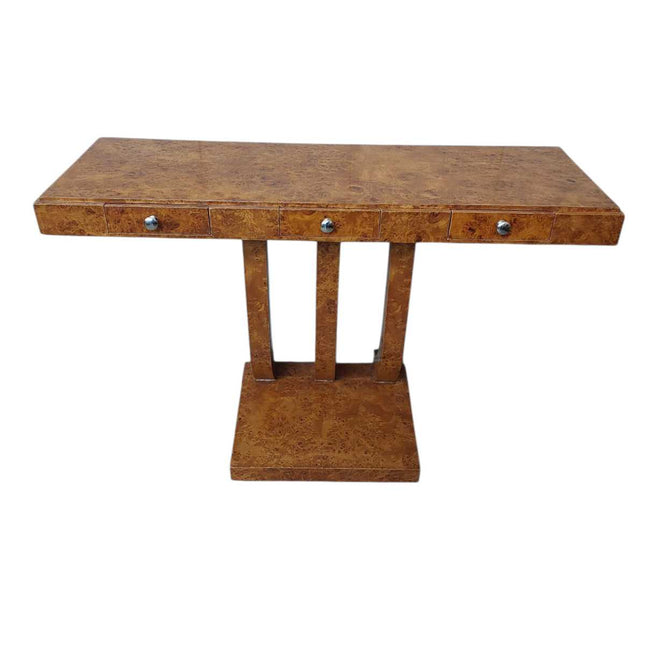 DORSELA ART DECO BURL CONSOLE TABLE
