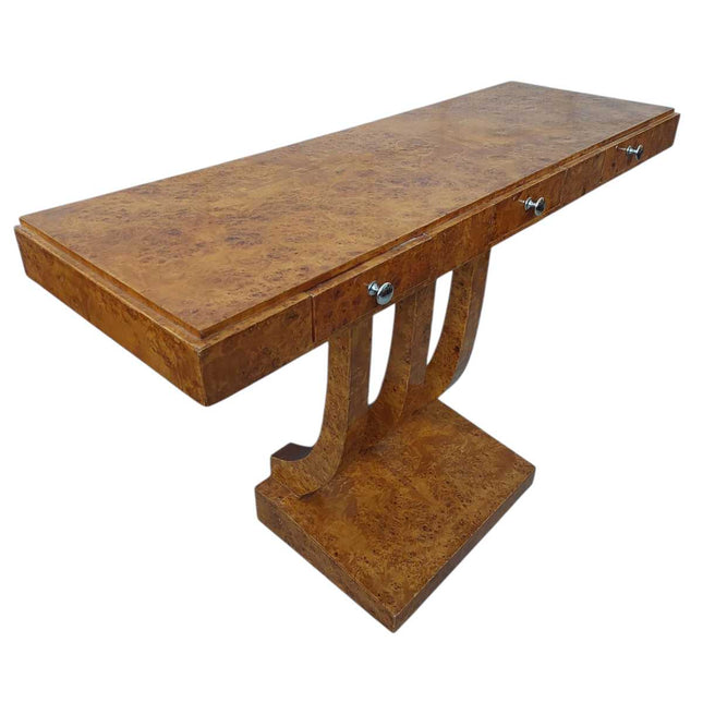 DORSELA ART DECO BURL CONSOLE TABLE