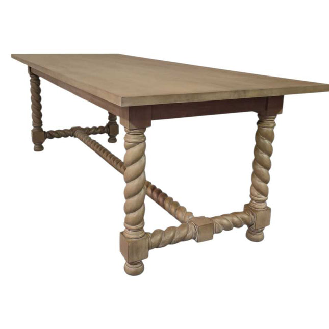 Jenkinson Mahogany Wood Dining Table ☆ Rustic Grey