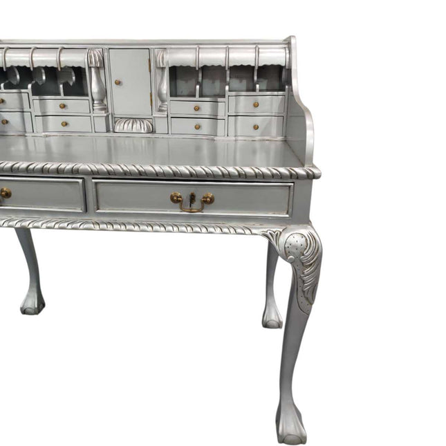 Chippendale Mahogany Escritoire ☆ Silver