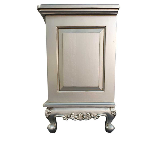 DOMINIQUE MAHOGANY WOOD NIGHTSTAND ☆ SILVER