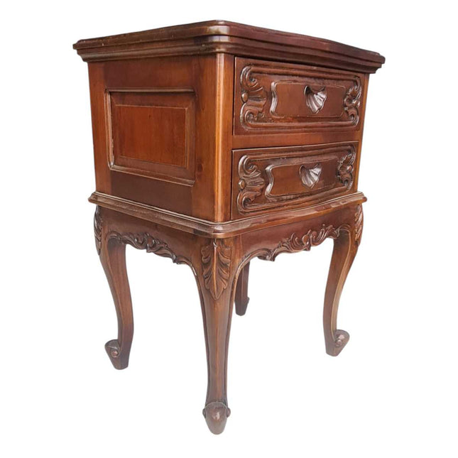 LUCIEN MAHOGANY WOOD NIGHTSTAND ☆ WALNUT LIGHT