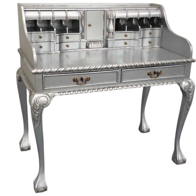 Chippendale Mahogany Escritoire ☆ Silver