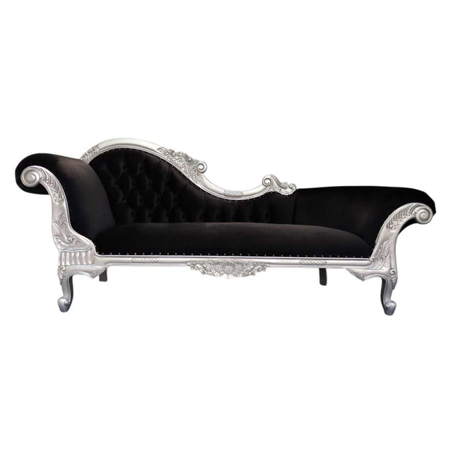 Vienna French Chaise ☆ Silver & Black