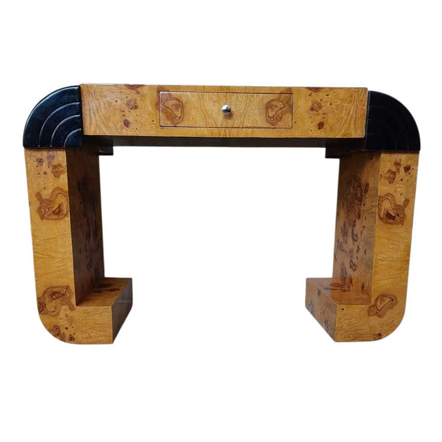 SARZANA ART DECO BURL CONSOLE TABLE