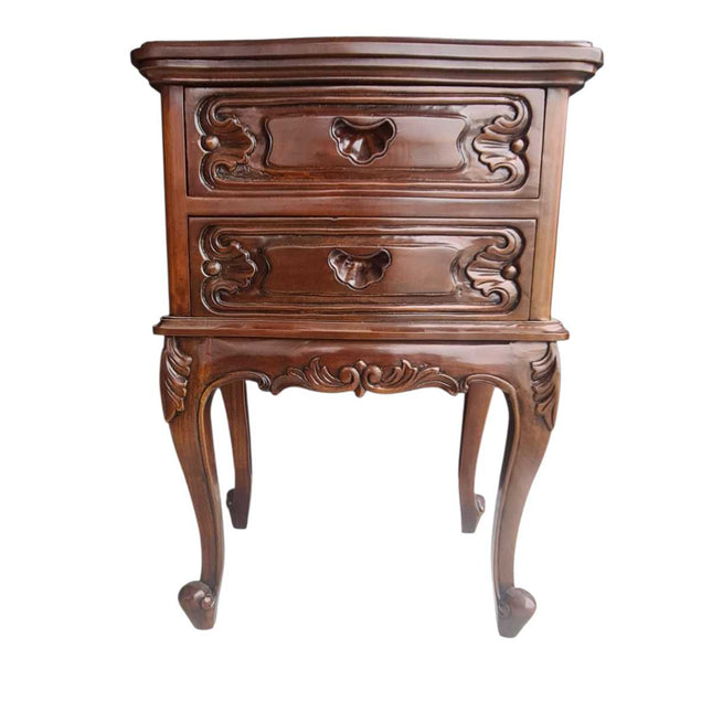 LUCIEN MAHOGANY WOOD NIGHTSTAND ☆ WALNUT LIGHT