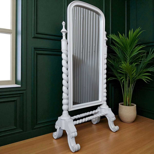Valentina French Cheval Mirror ☆ White Antique