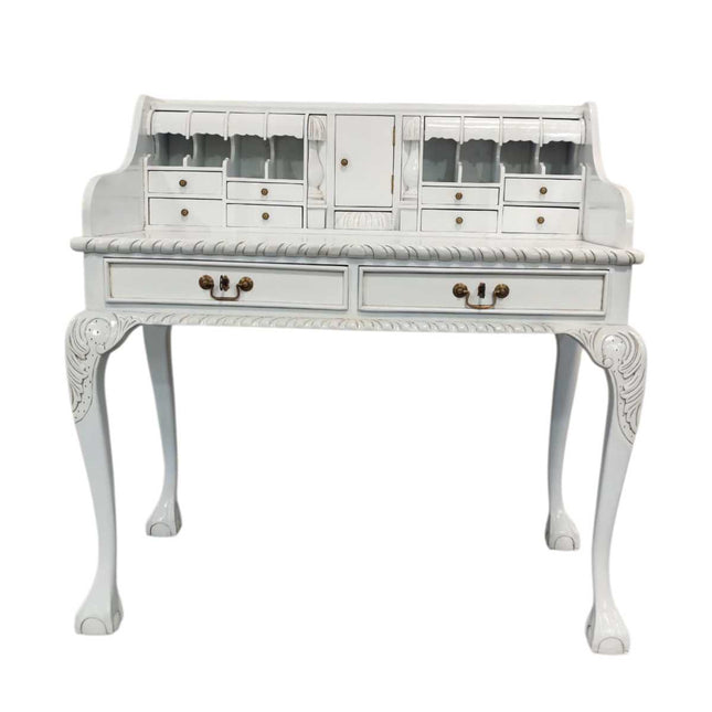 Chippendale Mahogany Wood Escritoire ☆ White