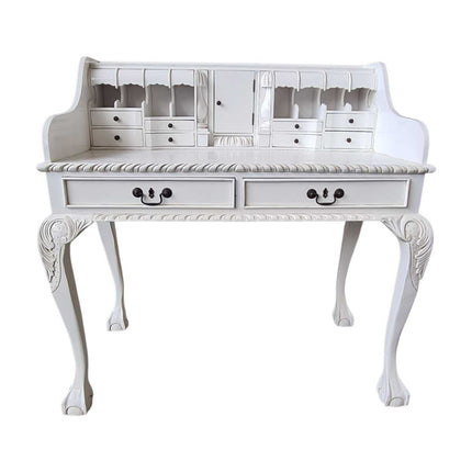 Chippendale Mahogany Wood Escritoire ☆ White