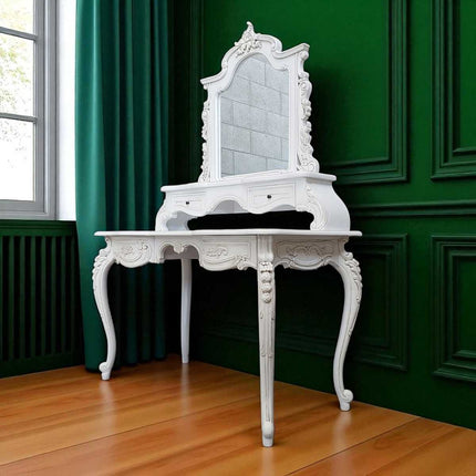 Etna French Vanity Dressing Table ☆ White Antique