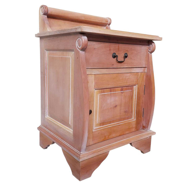Sleigh Mahogany wood Nightstand