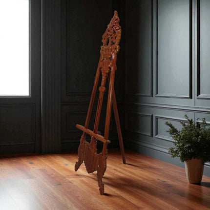 Larsa Mahogany Carved French Easel ☆ Walnut
