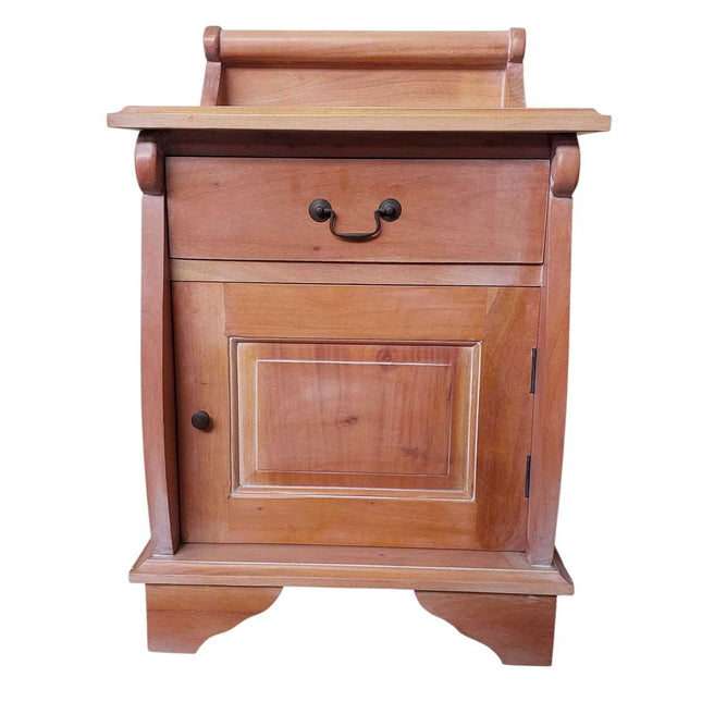 Sleigh Mahogany wood Nightstand