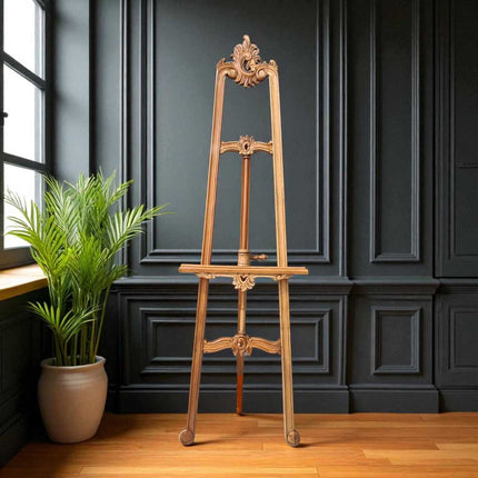 Victorian Wood Carved Easel ☆Natural