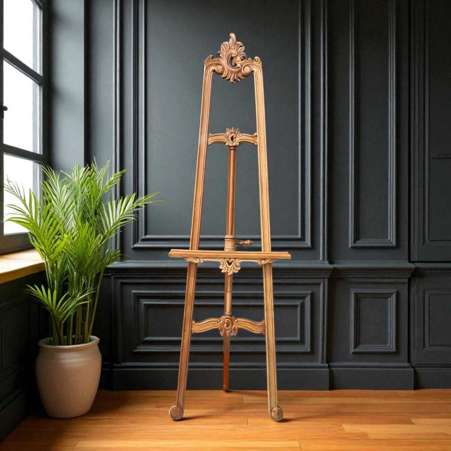 Victorian Wood Carved Easel ☆Natural