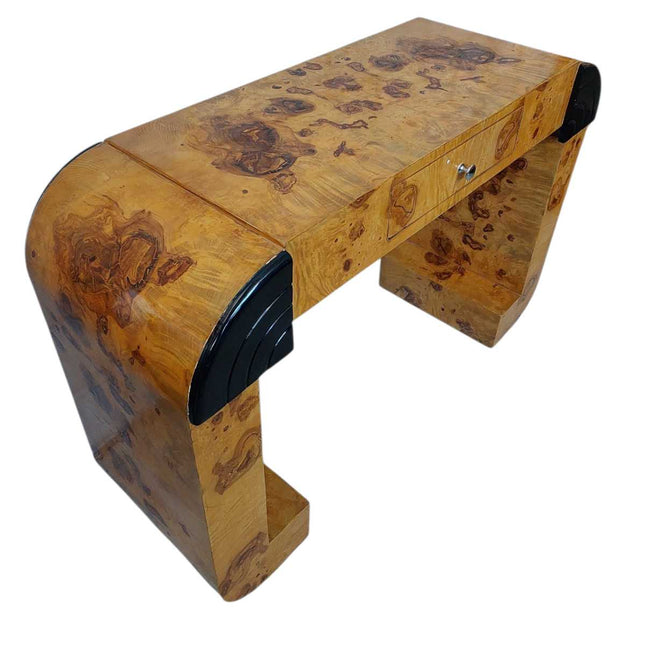 SARZANA ART DECO BURL CONSOLE TABLE