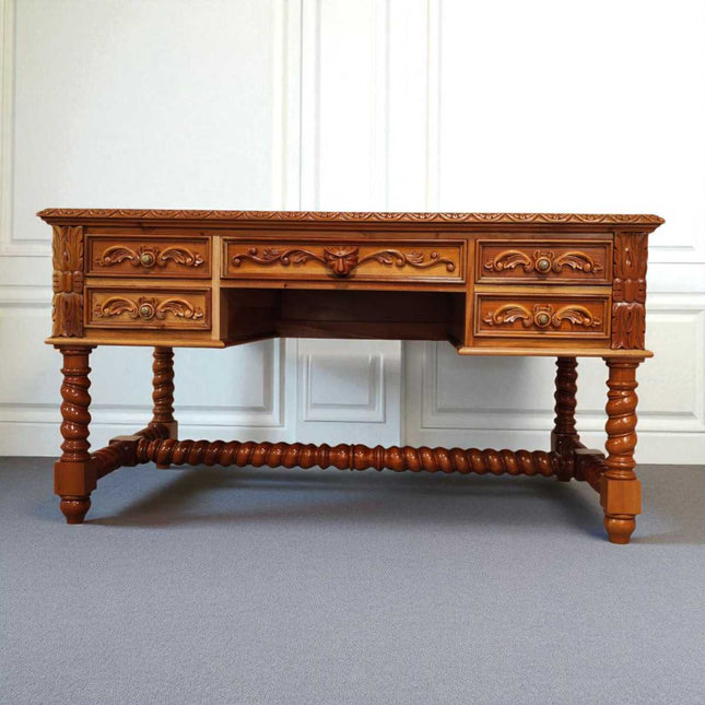 Louis Masion Mahogany carved French Desk ☆ Antique Mahogany