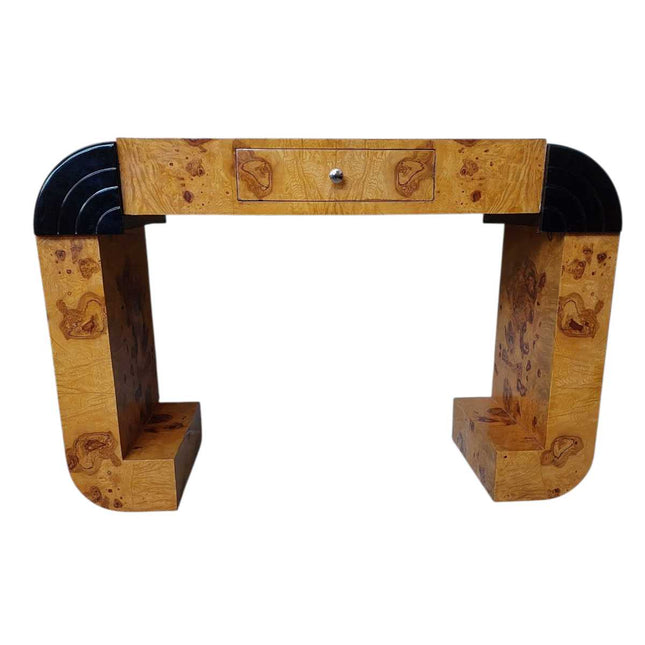 SARZANA ART DECO BURL CONSOLE TABLE