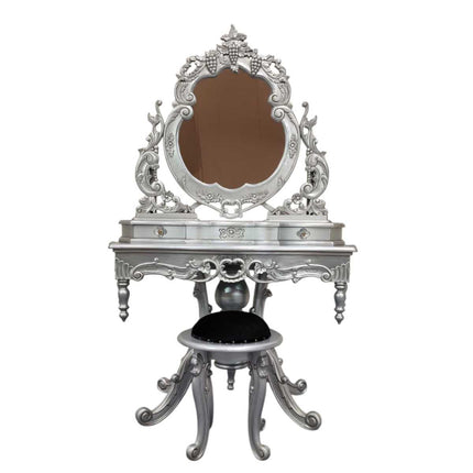 Ballantyne Dressing Table & Stool ☆ Silver
