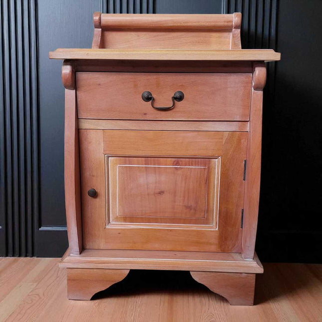 Sleigh Mahogany wood Nightstand