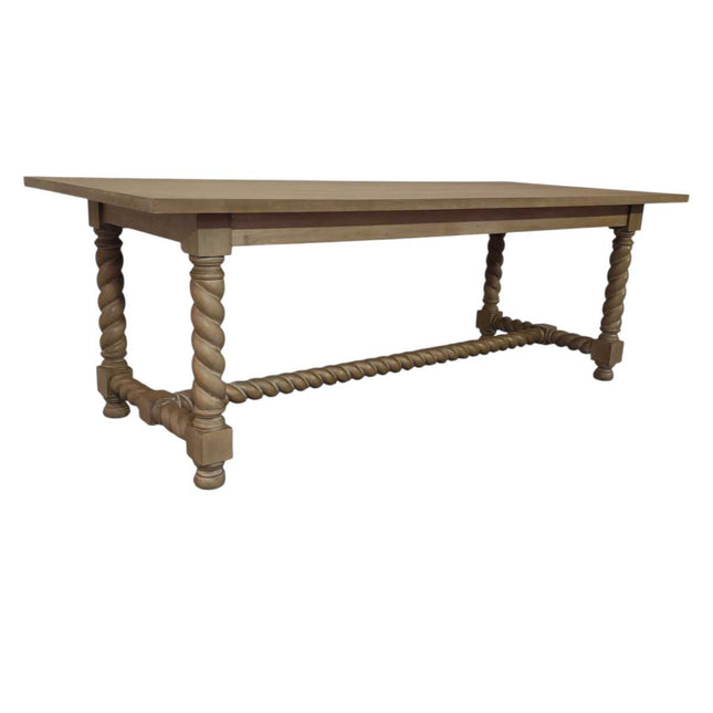Jenkinson Mahogany Wood Dining Table ☆ Rustic Grey