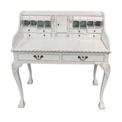 Chippendale Mahogany Wood Escritoire ☆ White