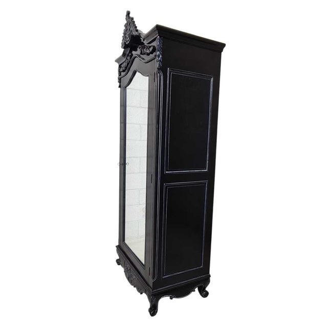 VENICE MAHOGANY WOOD ARMOIRE ☆ BLACK