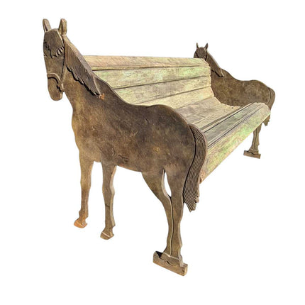 Cast Iron Horse Garden Bench seat