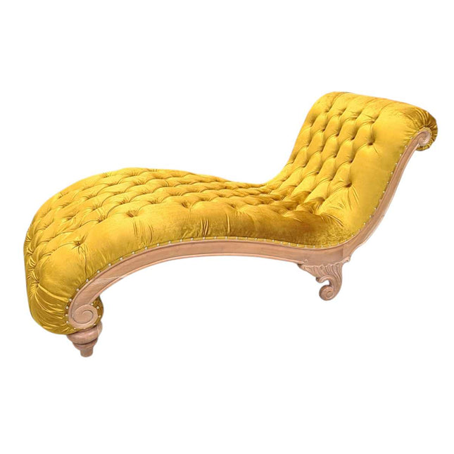 Morsana Chaise Natural & Golden Velvet