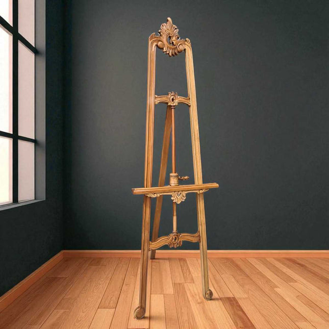 Victorian Wood Carved Easel ☆Natural
