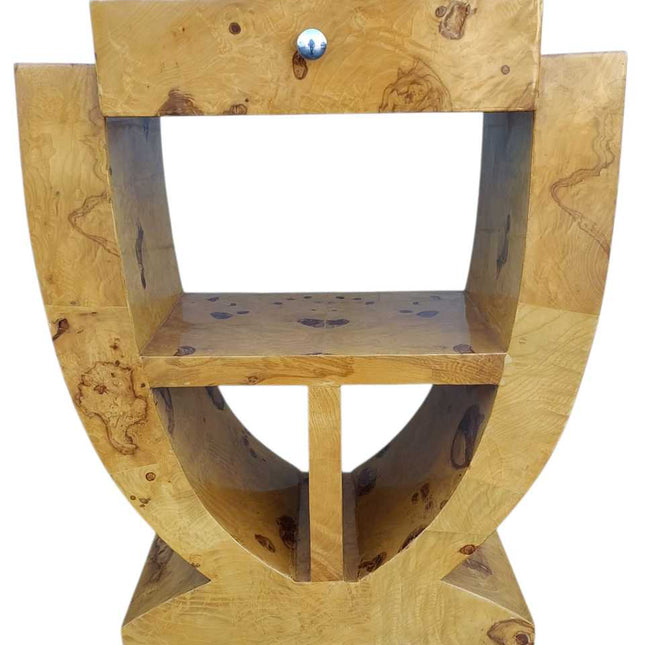 Norte Art Deco Burl Console Table